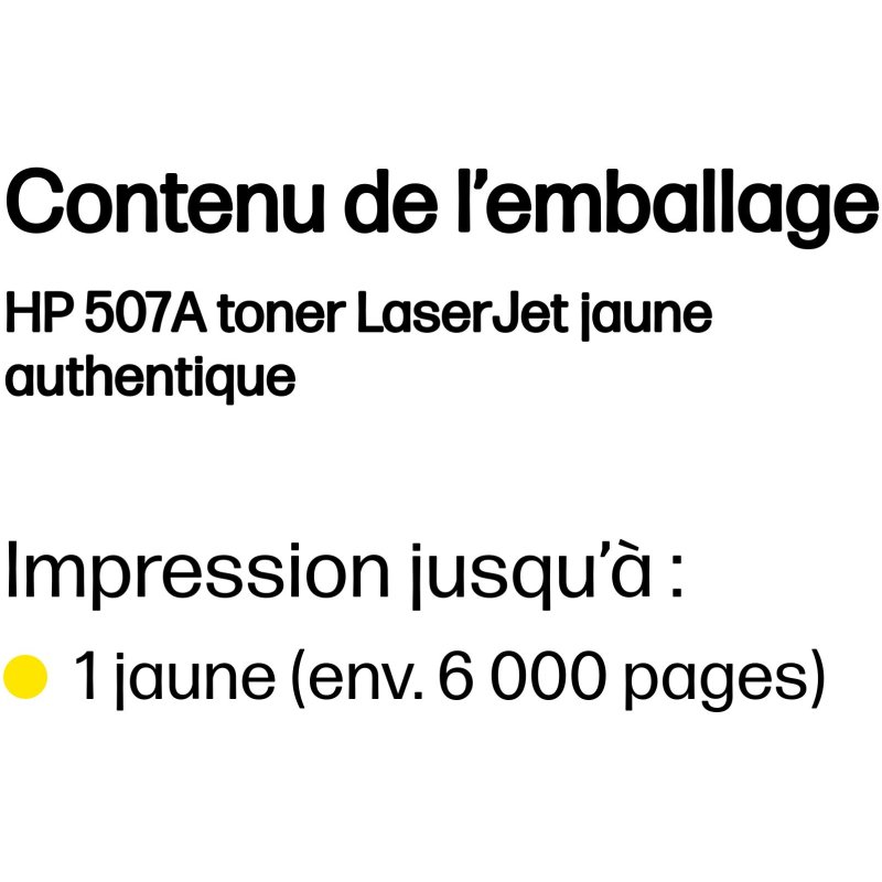 HP 507A toner LaserJet jaune authentique