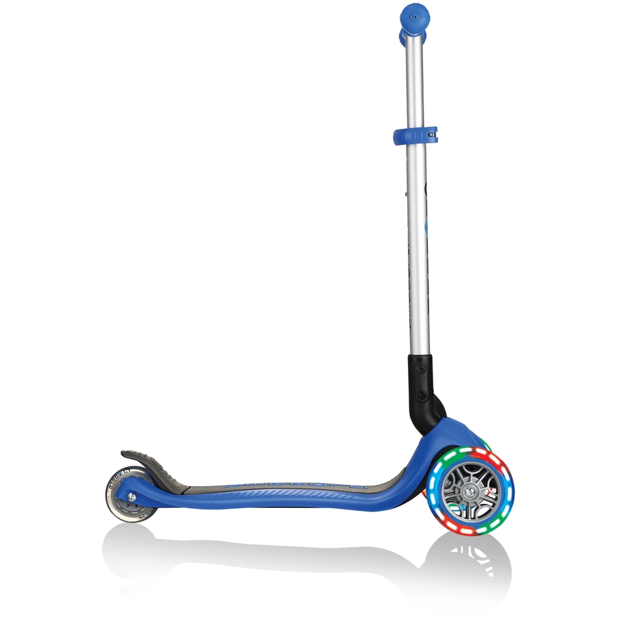 Globber Scooter Primo Foldable mit Leuchtrollen, navy-blau