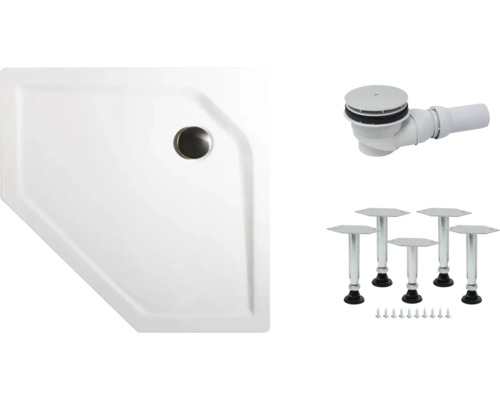 Complete douchebakset SCHULTE Extra-vlak 90 x 90 x 3,5 cm alpinewit glad D20097 04