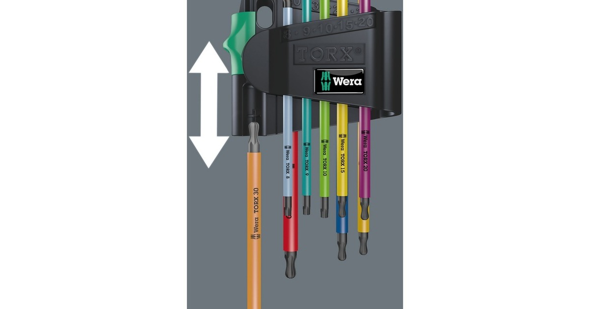 WeraInbussleutelset TORX 967/9 TX BO Multicolour 1 SB  (9-delig, TORX T8 tot T40)