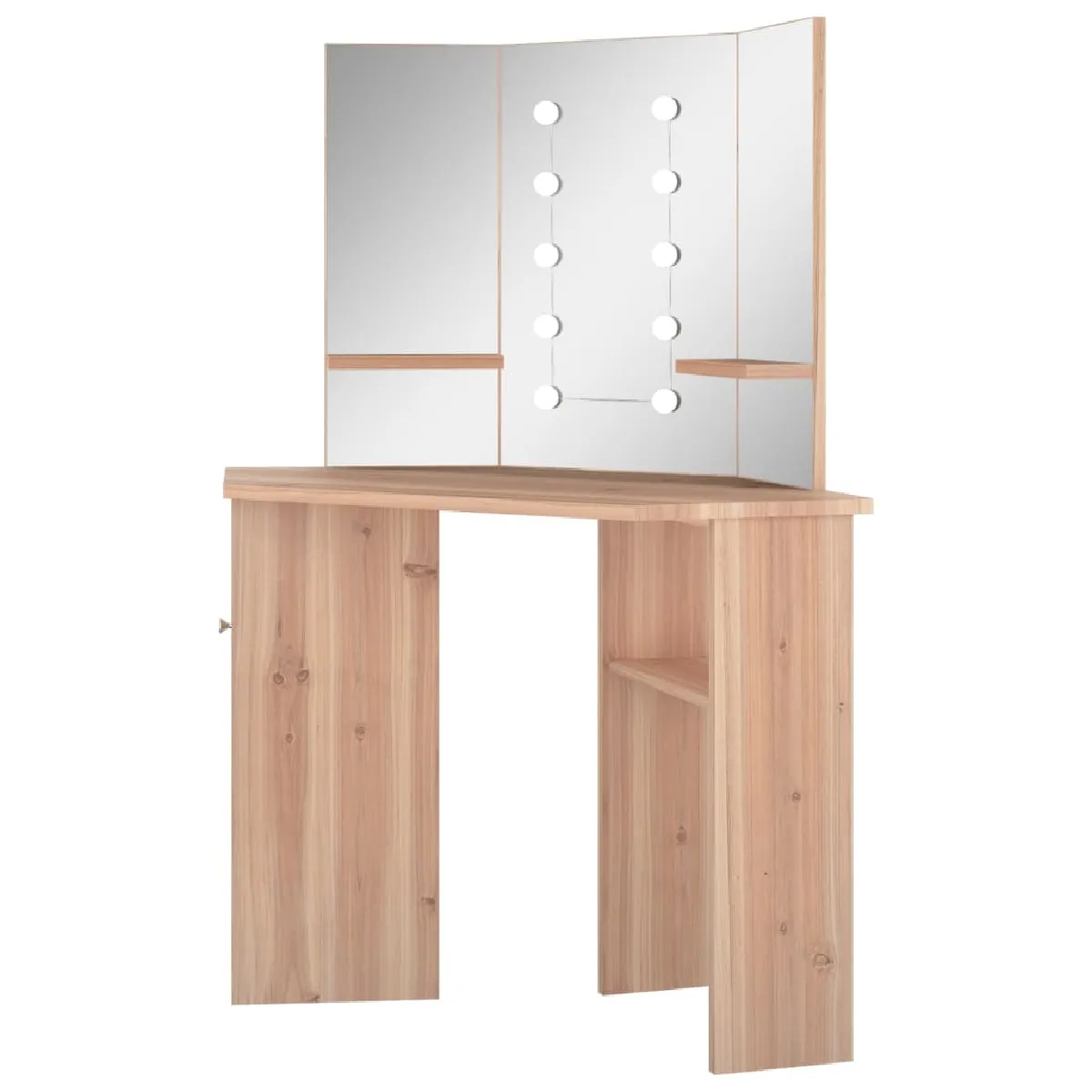 vidaXL Coiffeuse d'angle avec LED - Chêne