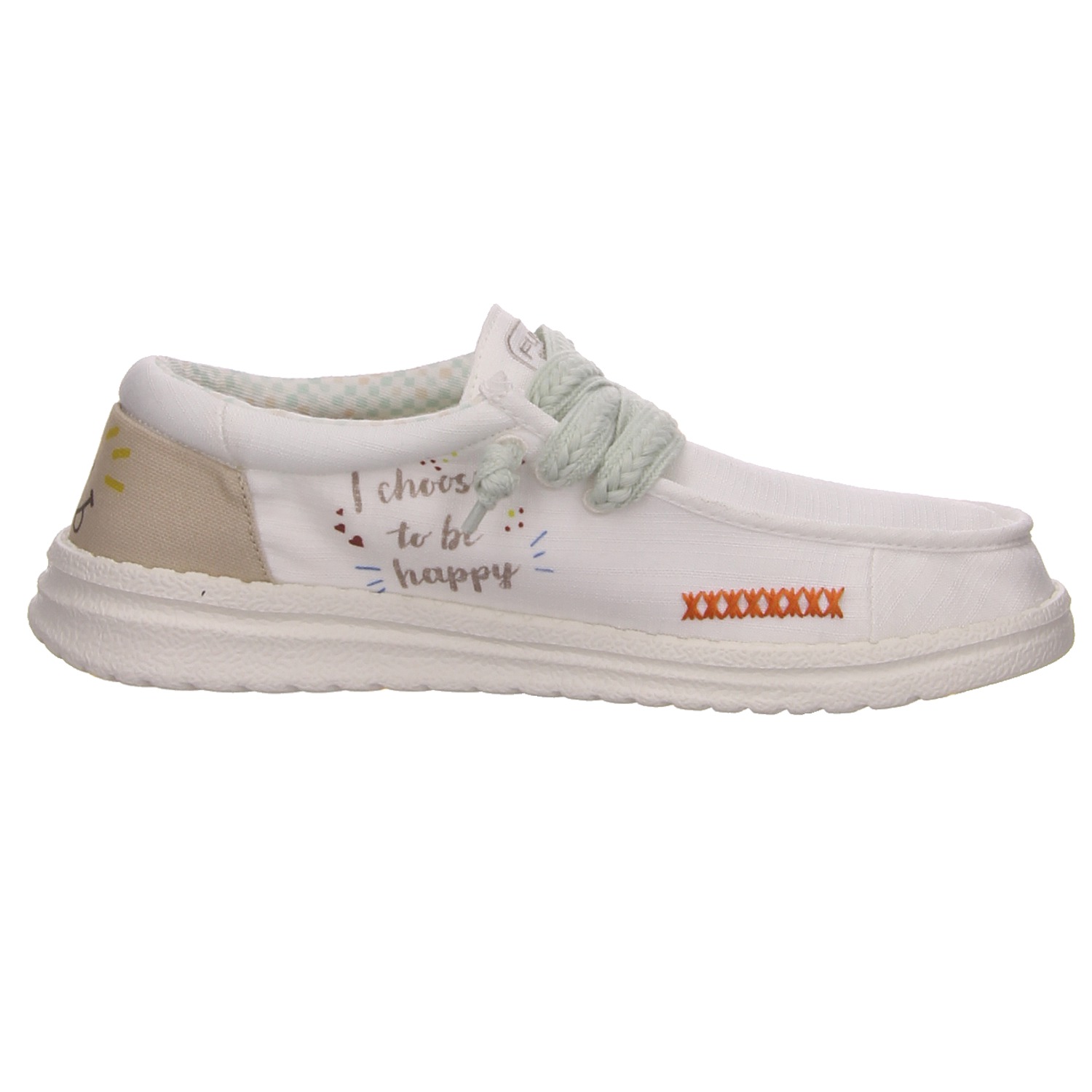 Fusion Damenhalbschuh geblümt weiss/weiss kombi