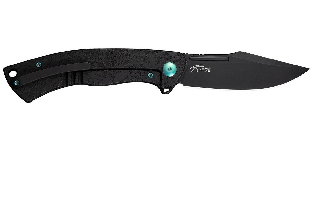WE Knife Essential Knight WE24003-2 Blackwashed Böhler M390, Etched Black Titanium, zakmes, Jason Knight design