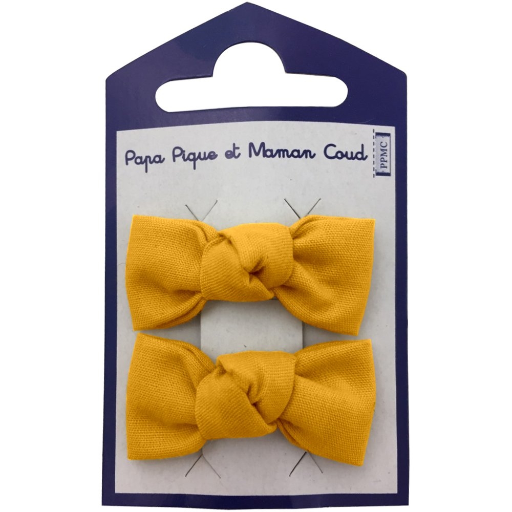 Barrettes Clic-Clac Petits Noeuds Ochre