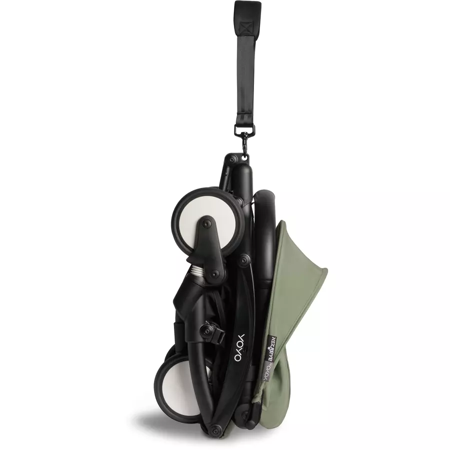 BABYZEN Kinderwagen YOYO2 6+ Black mit Textilset Olive und Backpack YOYO Black