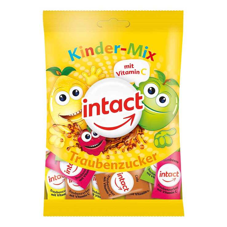 Intact Traubenzucker Beutel Kinder-Mix + Vitamin C, 75 g