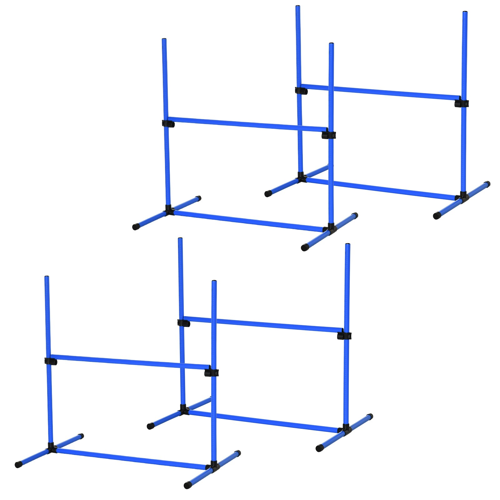 PawHut Agility Hürdenset als 4er Set blau 95 x 65 x 95 cm (LxBxH)