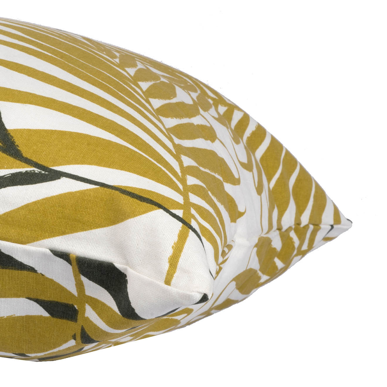 Febronie Housse de coussin d'extérieur Jungle jaune/kaki - 50x50 cm