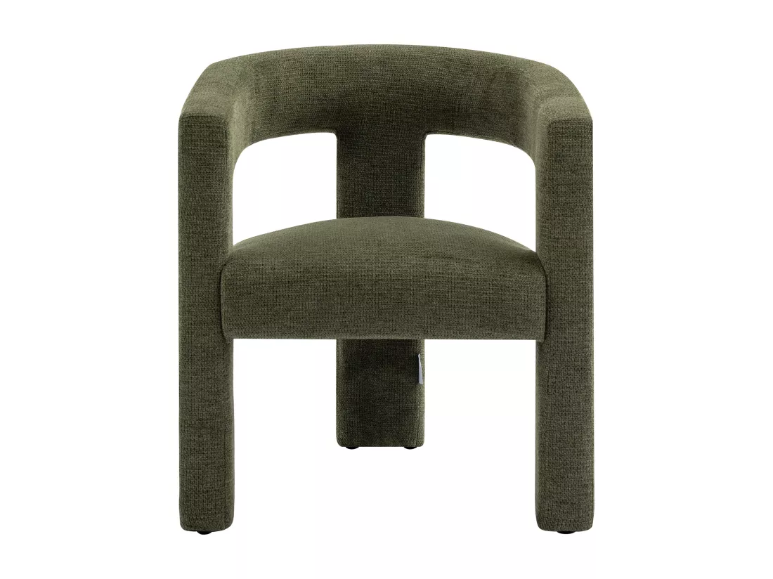Fauteuil en tissu texturé vert FAVINA