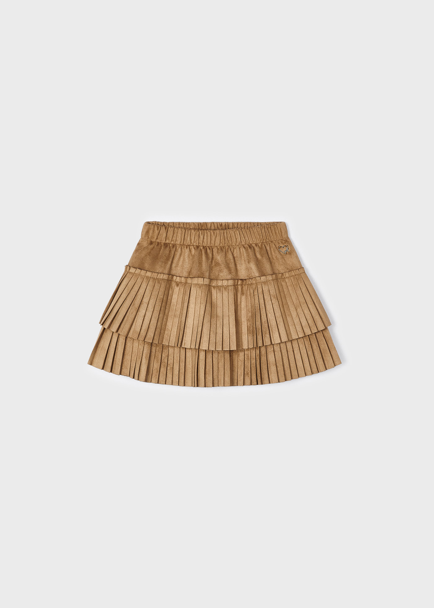 Saia plissada de camurça para meninas