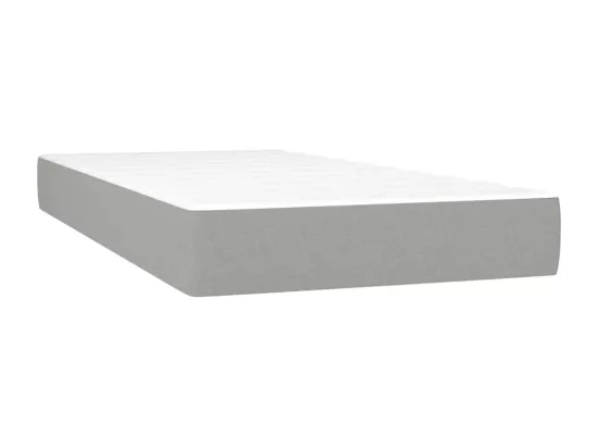 Sommier tapissier avec matelas et LED Gris clair 90x190cm Tissu