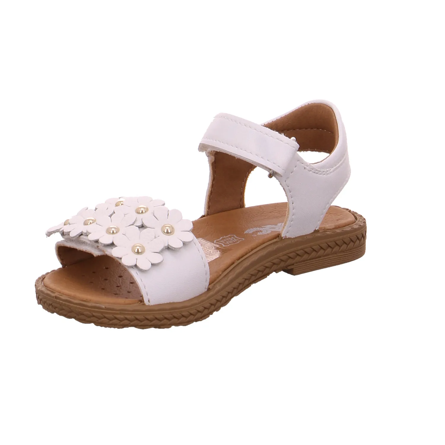 SCHUHENGEL Kleinkinder-Sandale Weiss Leder  Mädchentraum