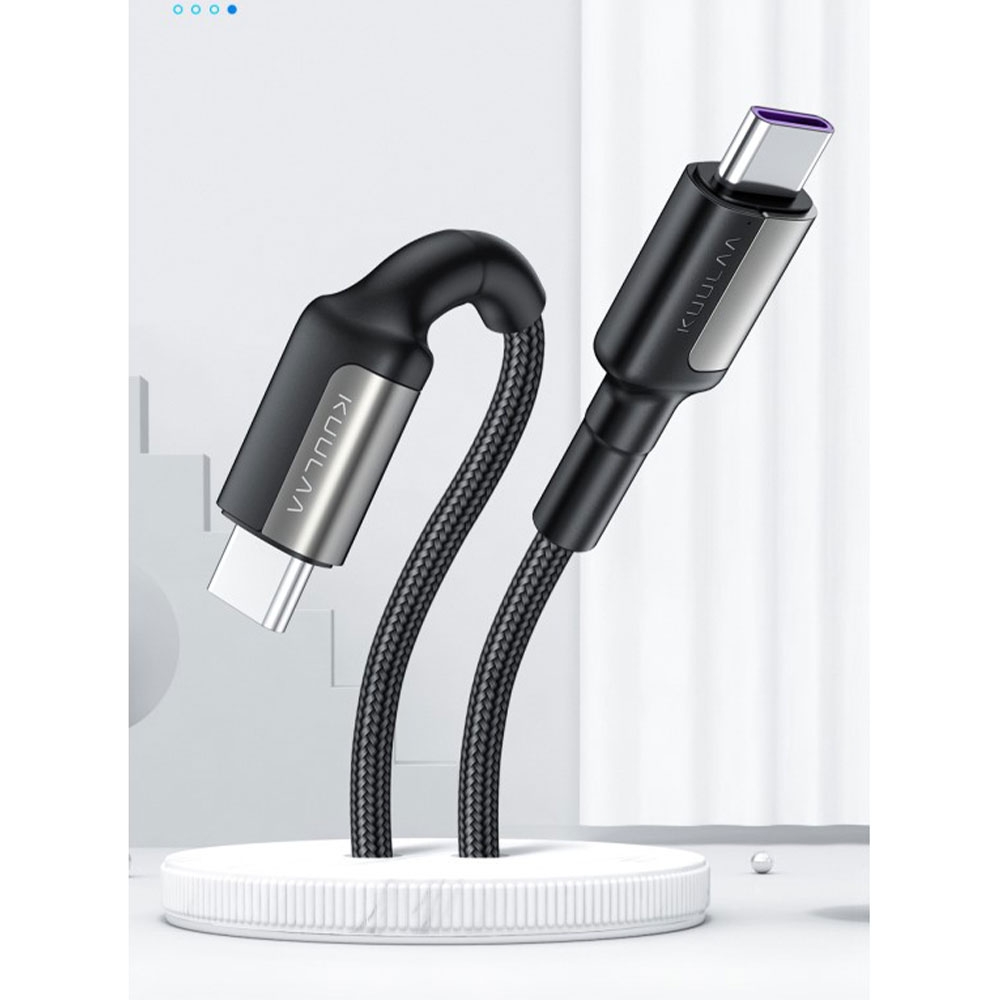 (2m/3A) 60W USB C auf USB C Schnellladekabel Datenkabel Quick Charge 4.0 / Power Delivery Nylon - Schwarz