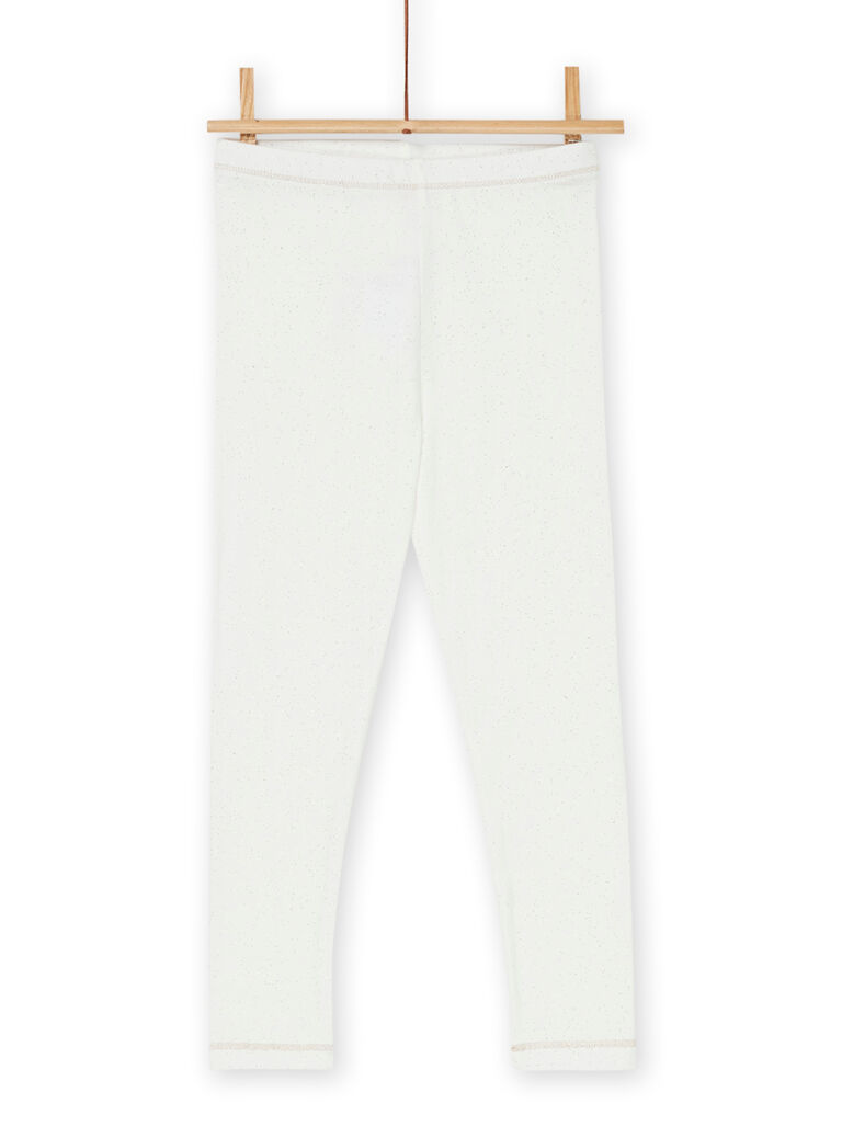 Legging écru à taille élastiquée