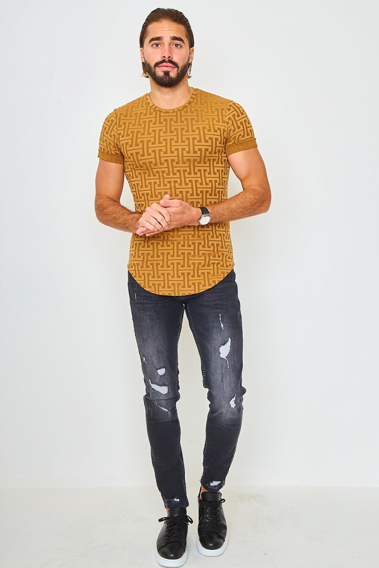 T-shirt camel motif grec