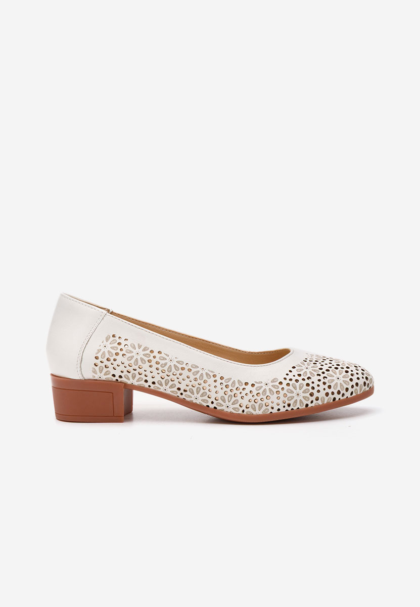 Chaussures à petit talon blancs Admire