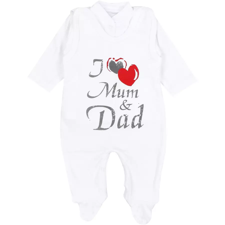 TupTam Baby Unisex Strampler-Set mit Aufdruck Spruch 2-tlg weiß