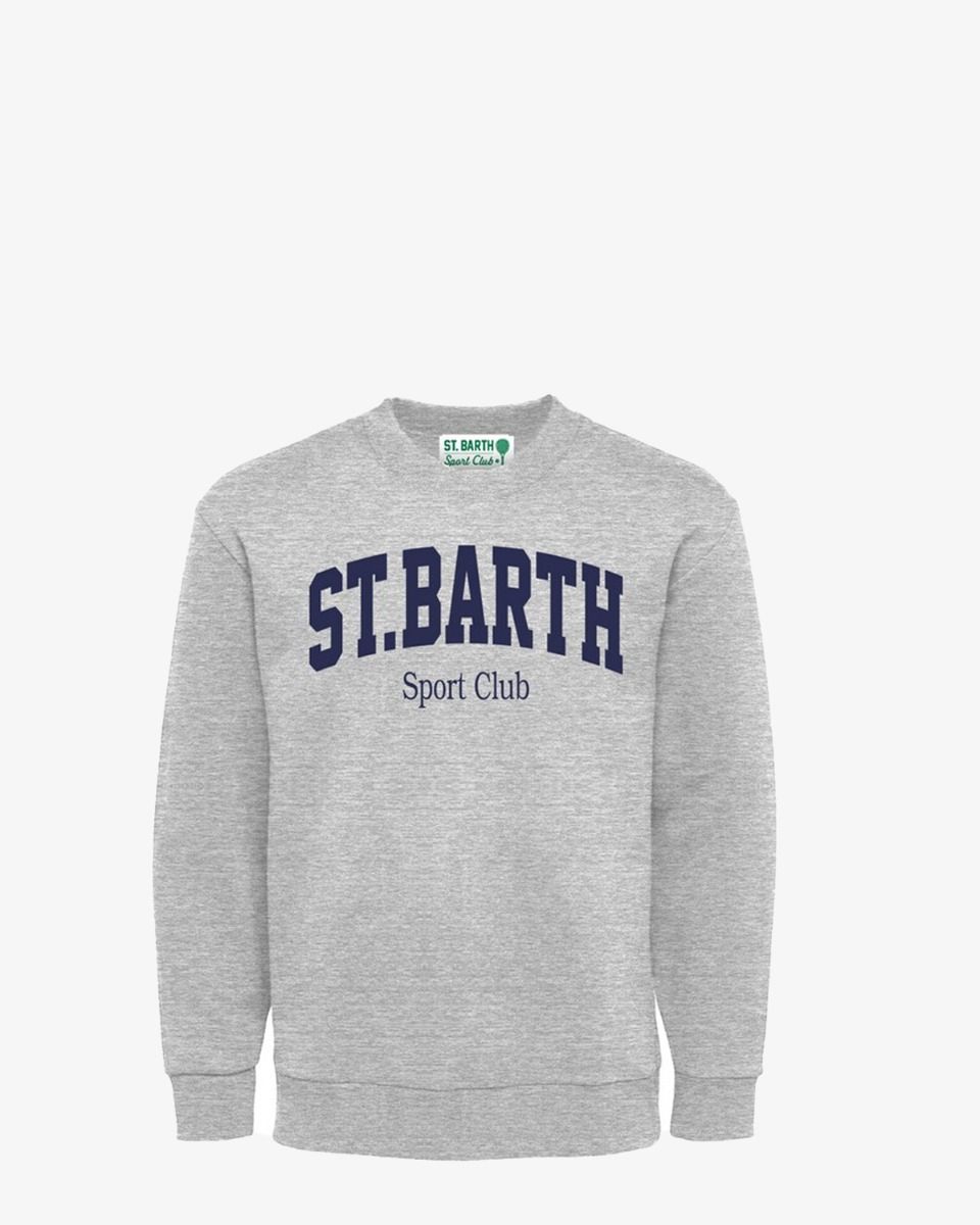 MC2 Saint Barth Ponza Crewneck Cotton Sweatshirt St. Barth Sport Club Lichtgrijs Herensweater