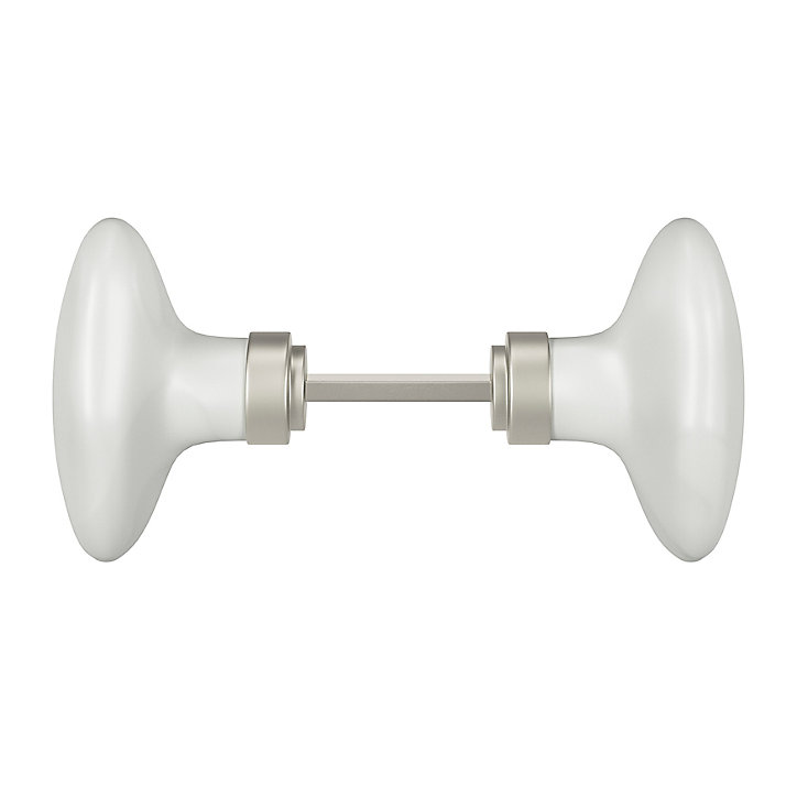Bouton de porte double ovale GoodHome gris l.42 x H. 65mm