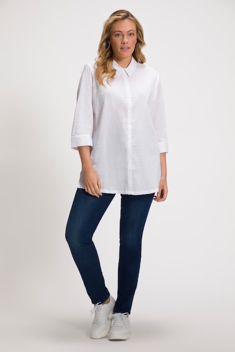 Bluse, Bubble-Qualität, Hemdkragen, 3/4-Arm