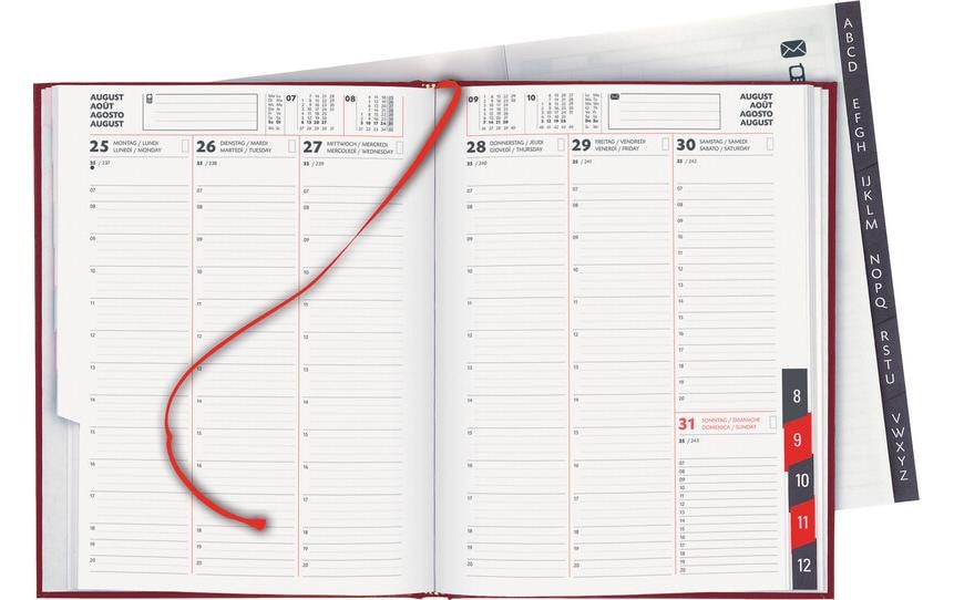 Geschäftsagenda Orario Weinrot, 17.8 x 23.5 cmTaschenagenda 2026