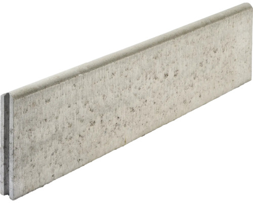 Betonnen gazonrandsteen, grijs, aan beide zijden afgerond, 100 cm x 5 cm x 25 cm