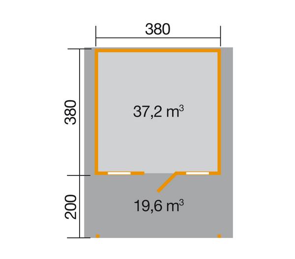 Weekendhaus 138 Gr. 2, ca. B450/H299/T594 cm