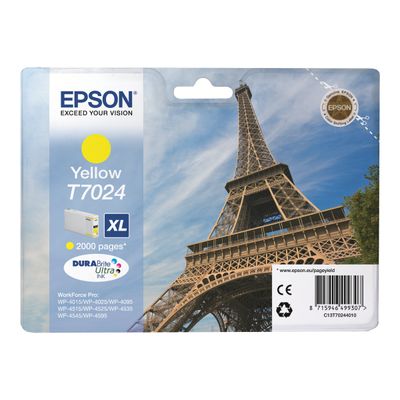 Epson T7024XL Tour Eiffel - jaune - cartouche d'encre originale
