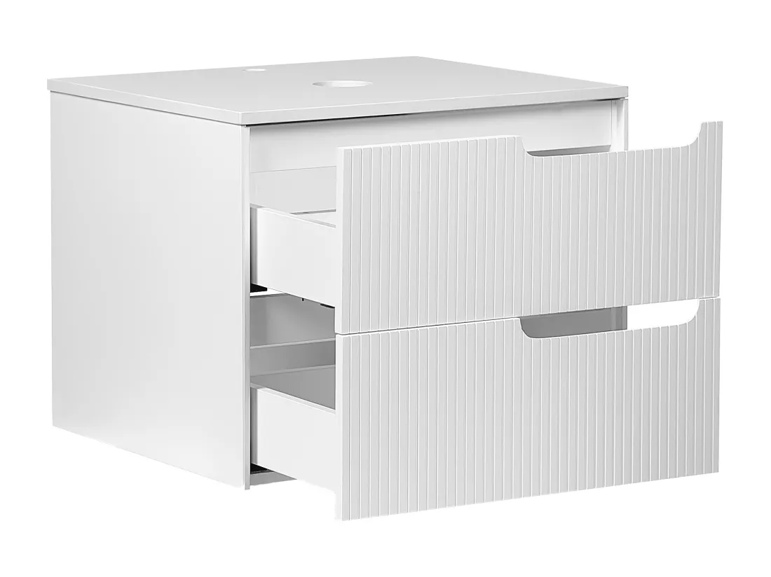 Meuble lavabo mural QUINTELA 60 cm 52 cm 48 cm Blanc