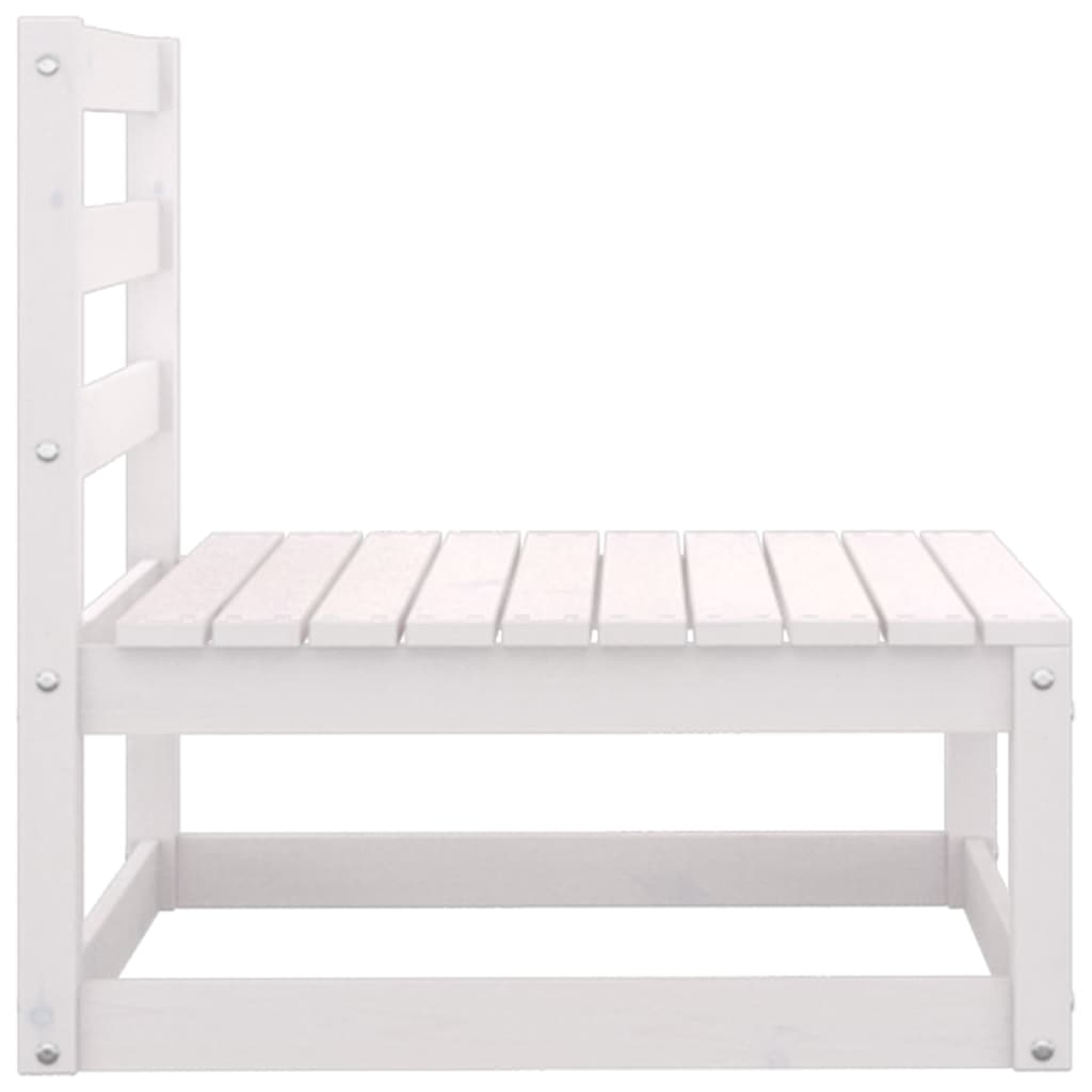 Salon de jardin meuble d'extérieur ensemble de mobilier 3 pièces blanc bois de pin massif