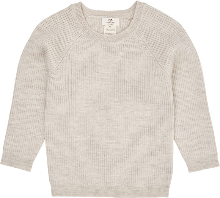 Copenhagen Colors MERINO CLASSIC RIB BLOUSE Pale cream melan