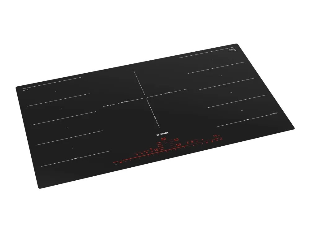 Bosch Serie | 8 PXV901DV1E - Induktions kogeplade - 5 plader - Niche - bredde: 88 cm - dybde: 50 cm - skyl - sort