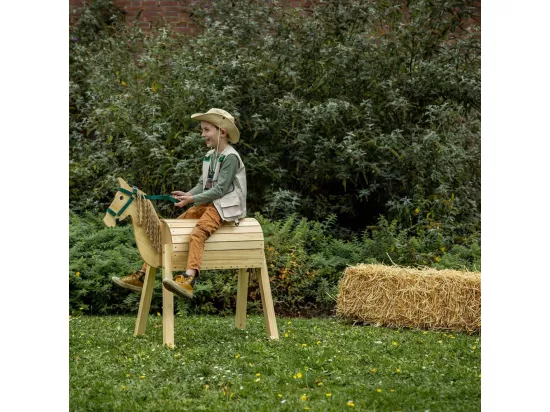 Cheval de jardin en bois pour enfants