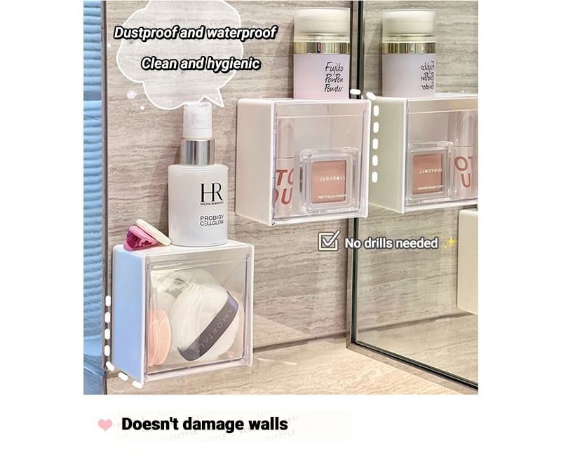 Yunikon - Zelfklevende vierkante plastic wandorganizer / set