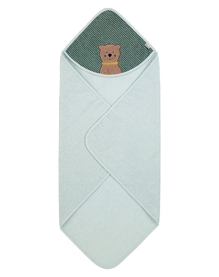 Kapuzenbadetuch BÄR BEN (80x80) in hellgrün