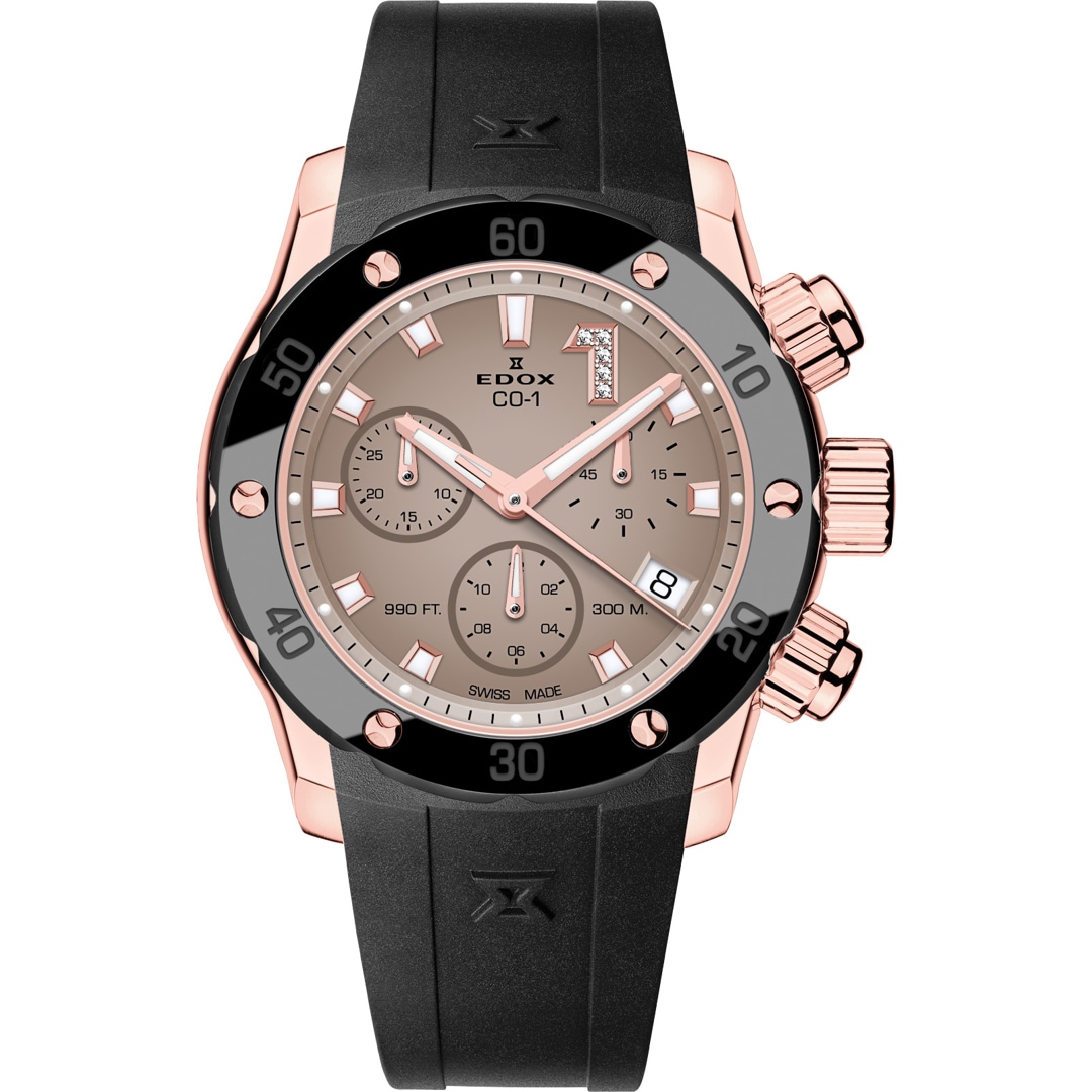 Edox CO-1 ChronoLady Rosé / Schwarz