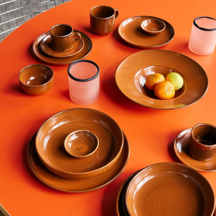 HKliving - Chef Ceramics Teller, Ø 20 cm, rustic cream/brown