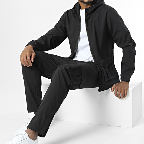 Ensemble Veste Zippée Et Pantalon Cargo Noir