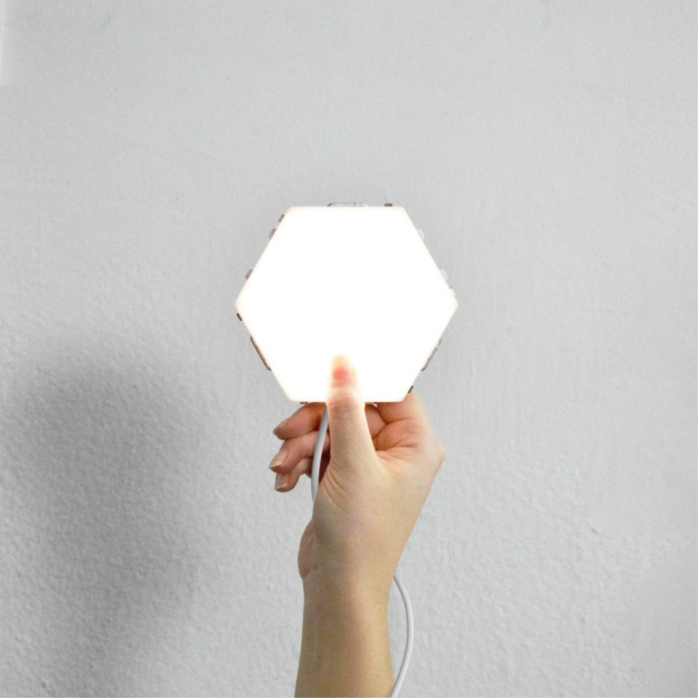 (8er Set) Magnetische LED Panels Modulierbare Sechseck Wand Lampen mit Touch Funktion - Kaltweiss