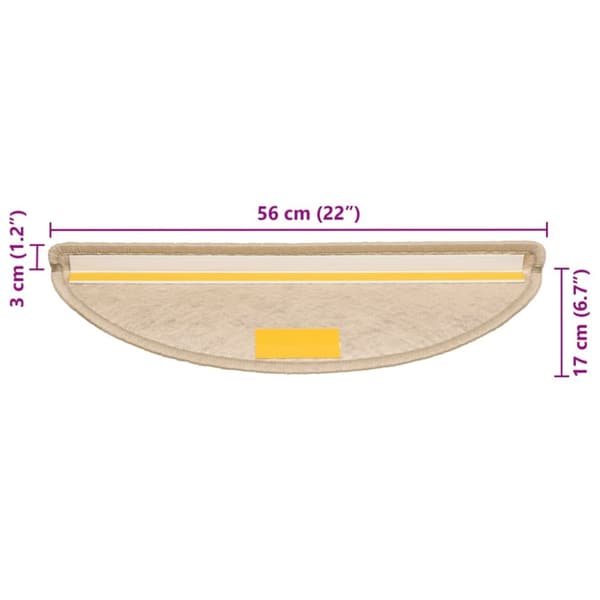 vidaXL Selvklebende trappematter sisal-utseende 15 stk 56x17x3 cm sand