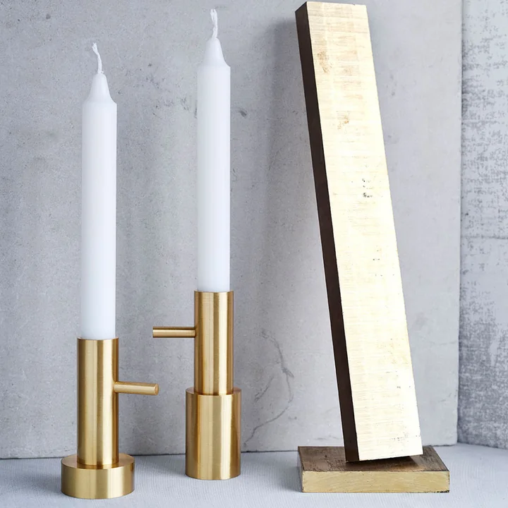 Fritz Hansen - Kerzenständer, H 13 cm / Ø 4 cm, Edelstahl