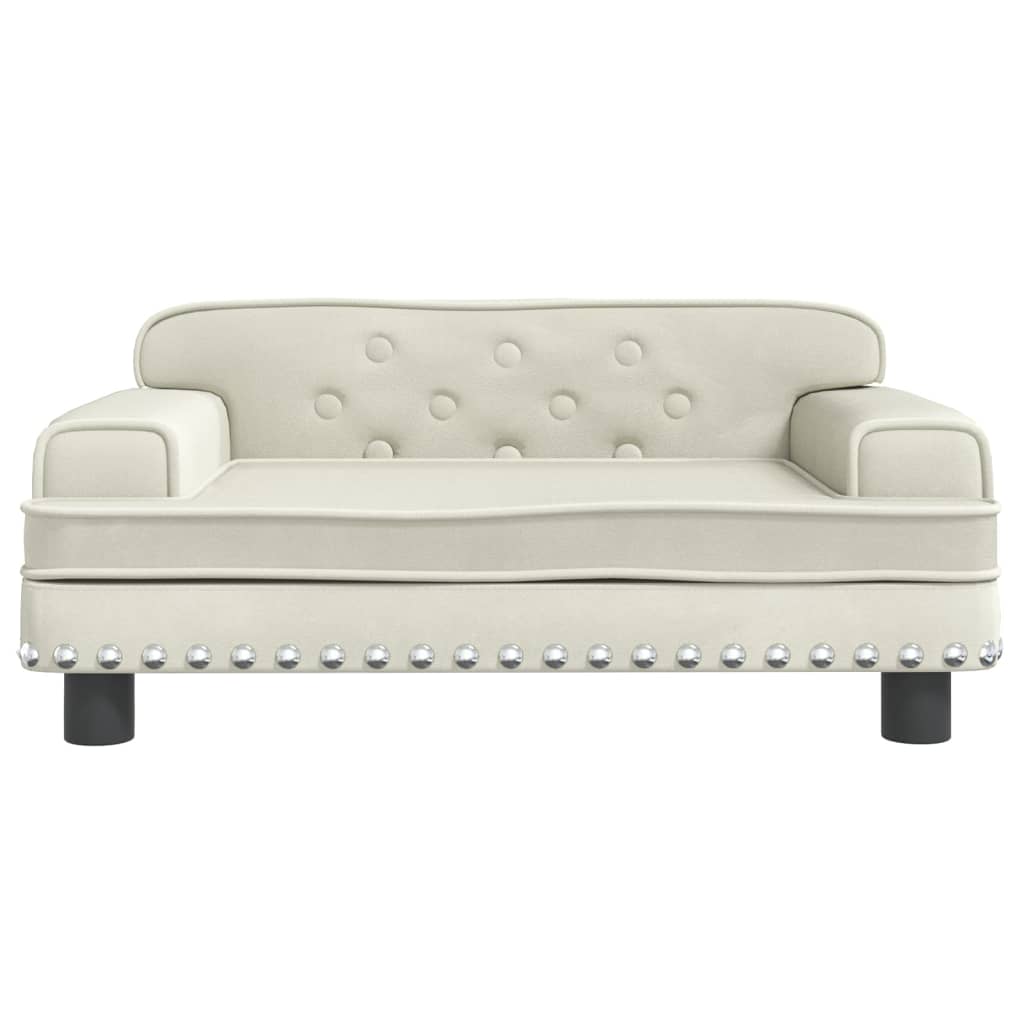 Cama para cães vidaXL em veludo creme, 70x45x30 cm
