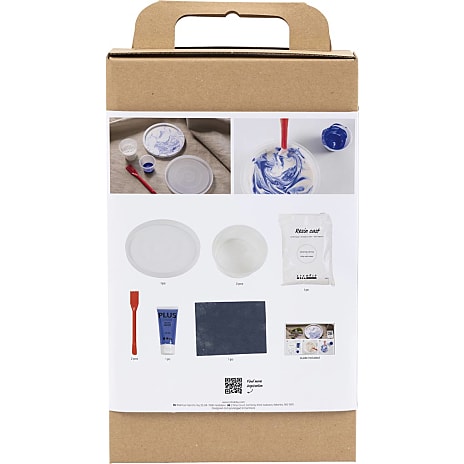 DIY kit resin støbning bakke marmorering - blå