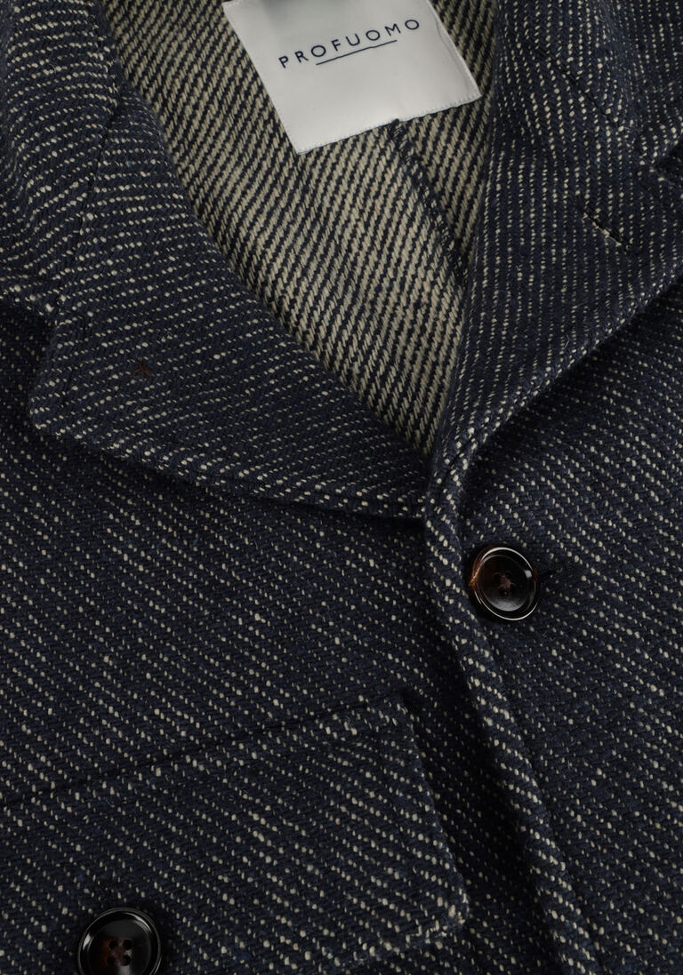 donkerblauwe profuomo overshirt overshirt twill n