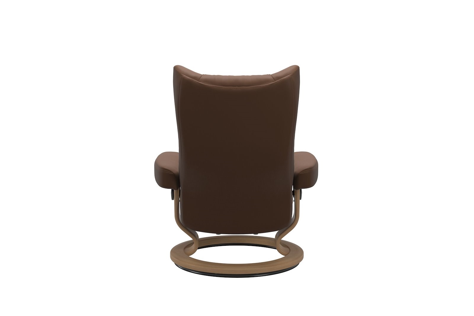 Wing lenestol m/krakk I hud Batick Spesial Warm Brown og Classic understell oak