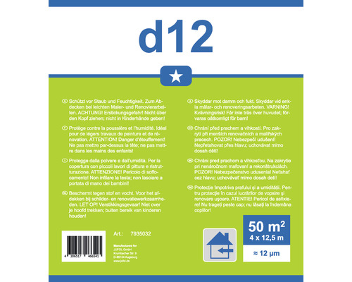 Afdekfolie D12 transparant 4 x 12,5m