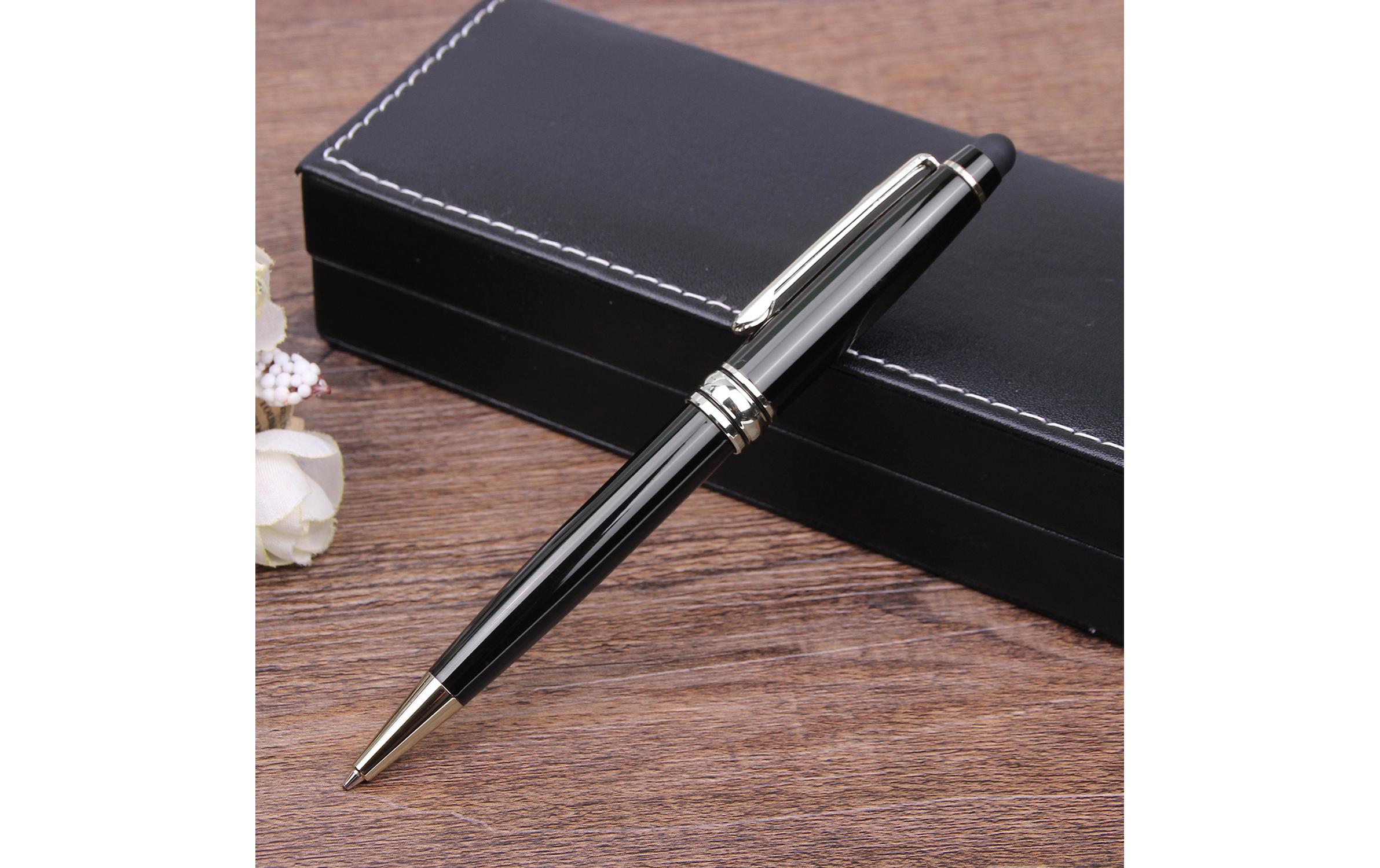 Eingabestift 2 in 1 Schwarz/SilberKugelschreiber und Touchscreen-Stift mit weicher, bildschirmschonender Spitze