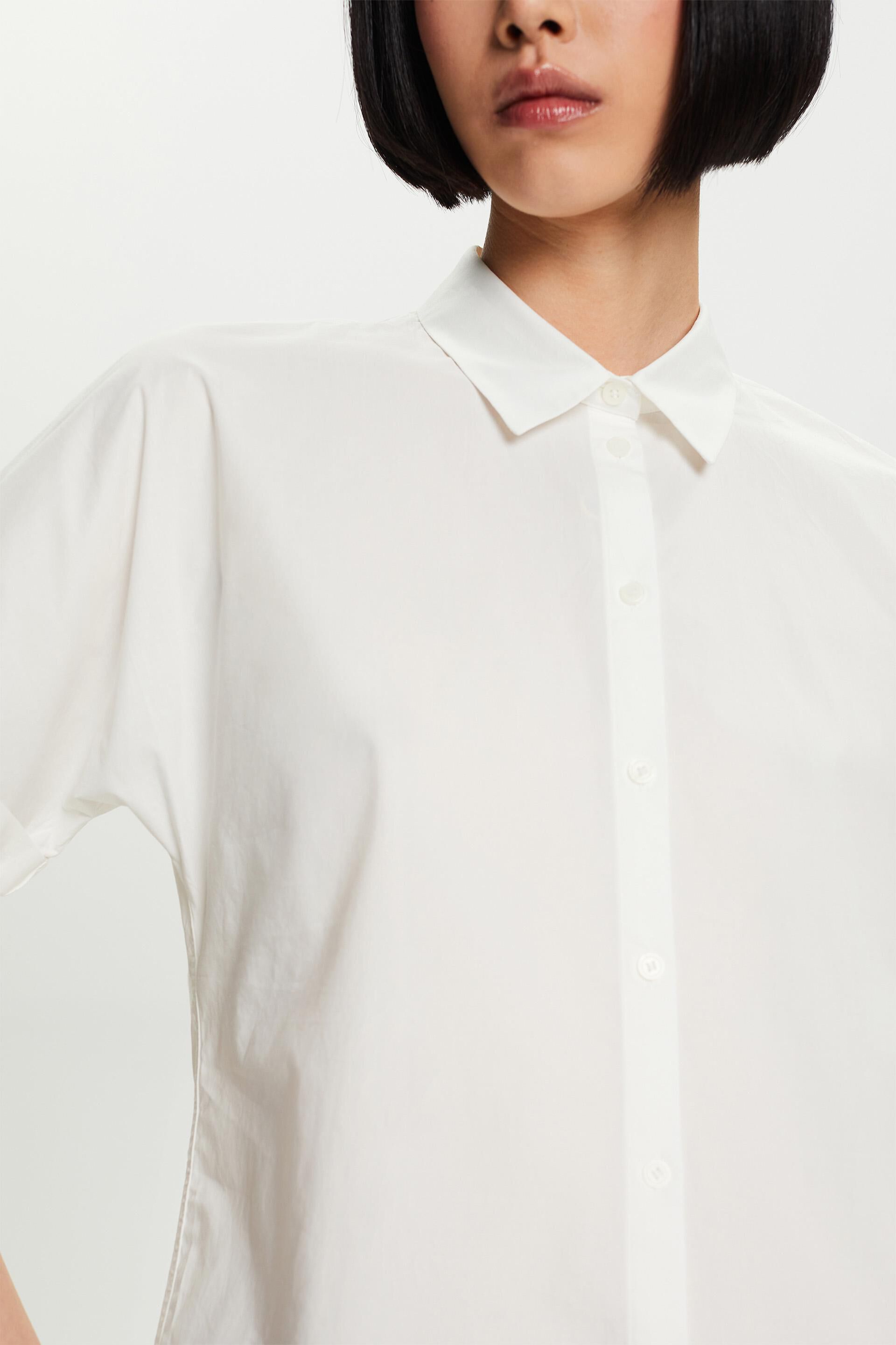 Chemise à manches courtes en popeline de coton