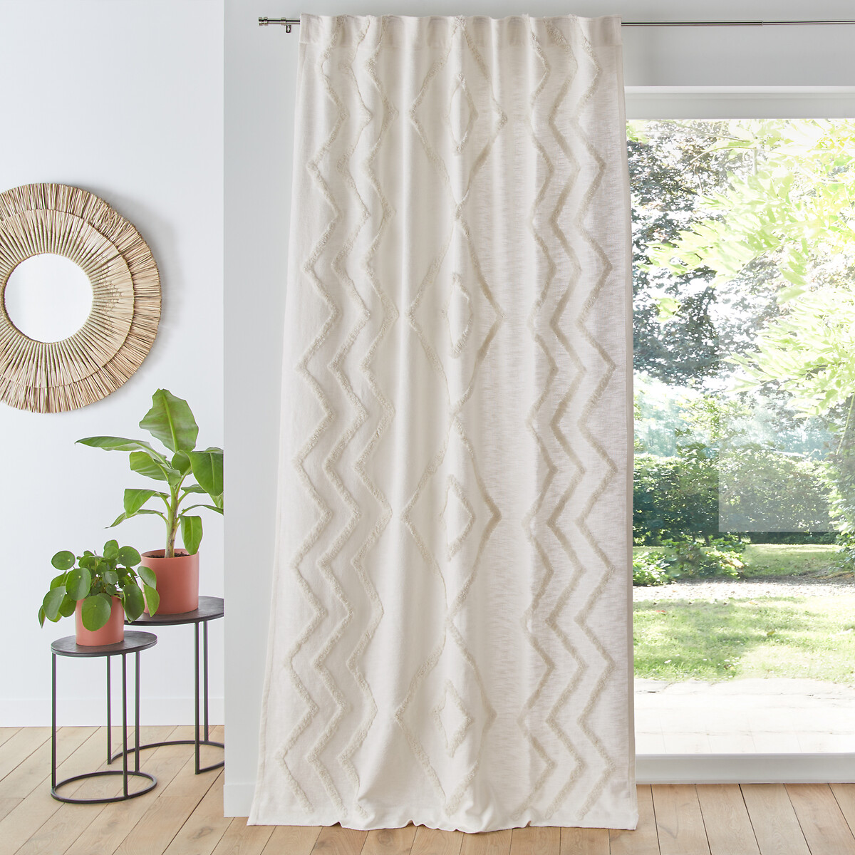 LA REDOUTE INTERIEURS<br>Cortina com laços ocultos, em algodão, Assa