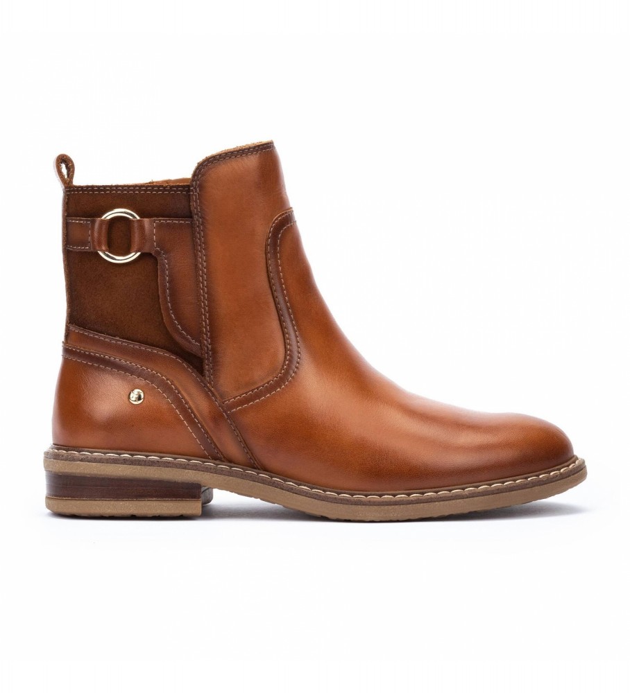 Botas de tornozelo Pikolinos Aldaya em couro marrom
